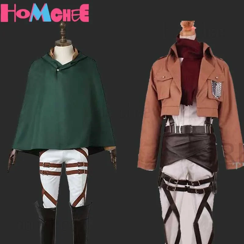 Captain Levi cosplay full set Levi Ackerman Mikasa cosplay costume hanger Eren Yeager AOT suryr Corps cosplay