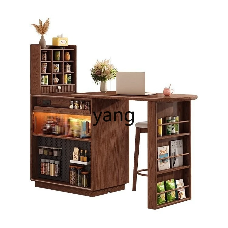 

LH solid wood dining bar table household balcony leisure retractable partition cabinet narrow island