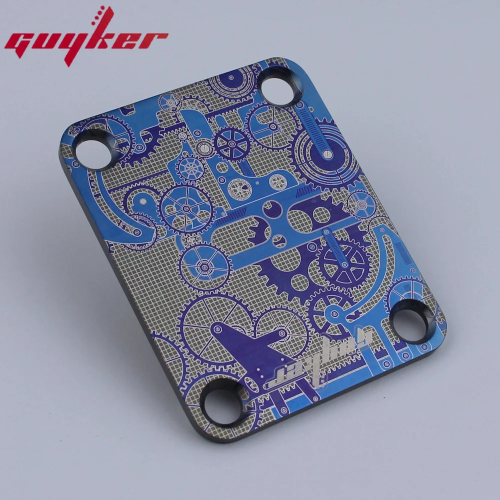 GUYKER Electric Guitar Titanium Alloy Control Plate Knob Mechanical Pattern for Fend TL Parts Replacement