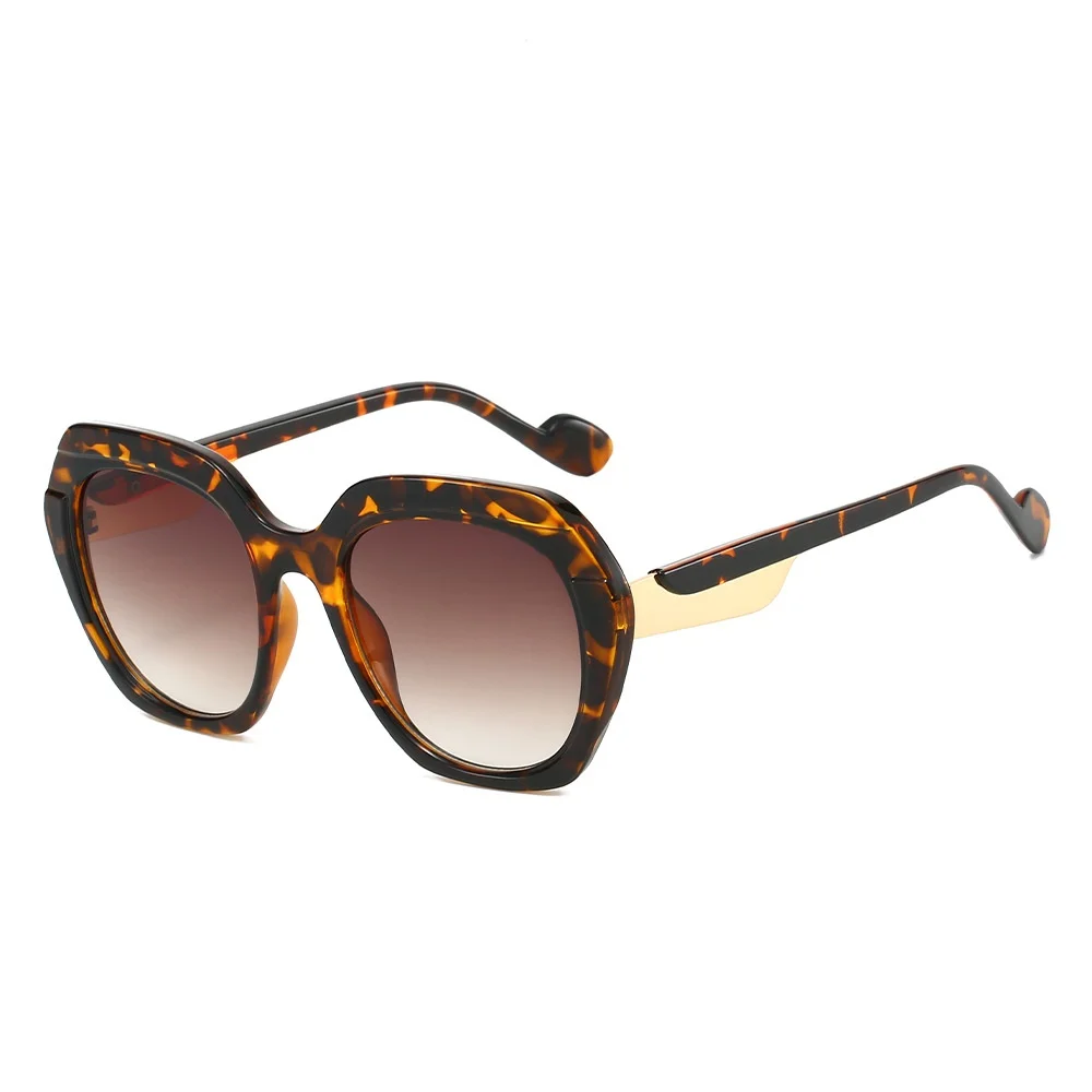 

2025 New Retro Leopard Gradient Oval Women Sunglasses Luxury Color Matching Frame Design Fashion Trend Men Sun Glasses UV400