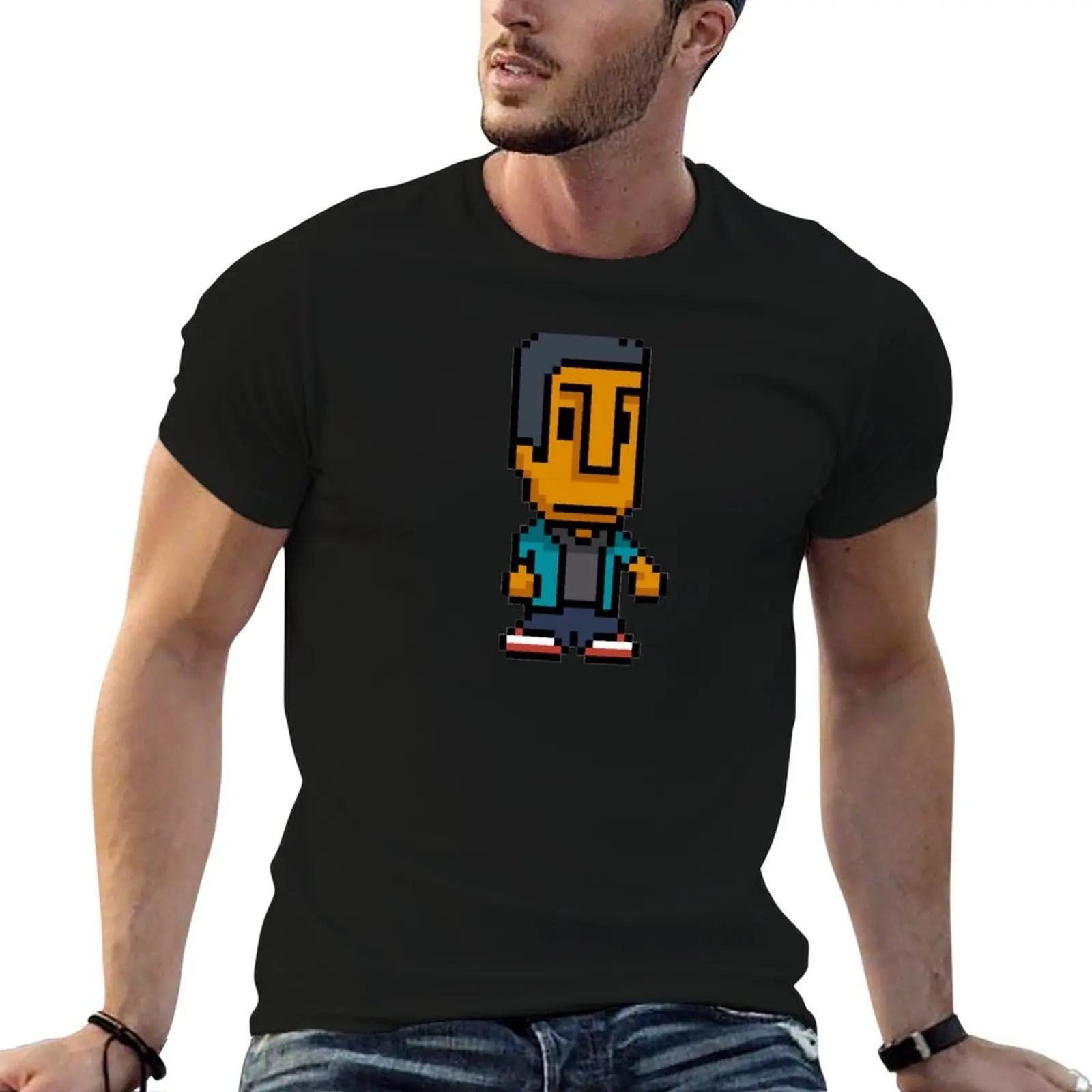 Community 8-Bit Abed Hawkthorne Logo T-Shirt Art Pattern Printed Casual Top