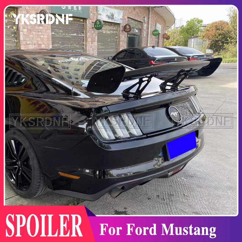 

For Ford Mustang spoiler 2011-2022 ABS Plastic Material Unpainted Color Rear Roof Spoiler Wing Trunk Lip Boot Cover Car Styling