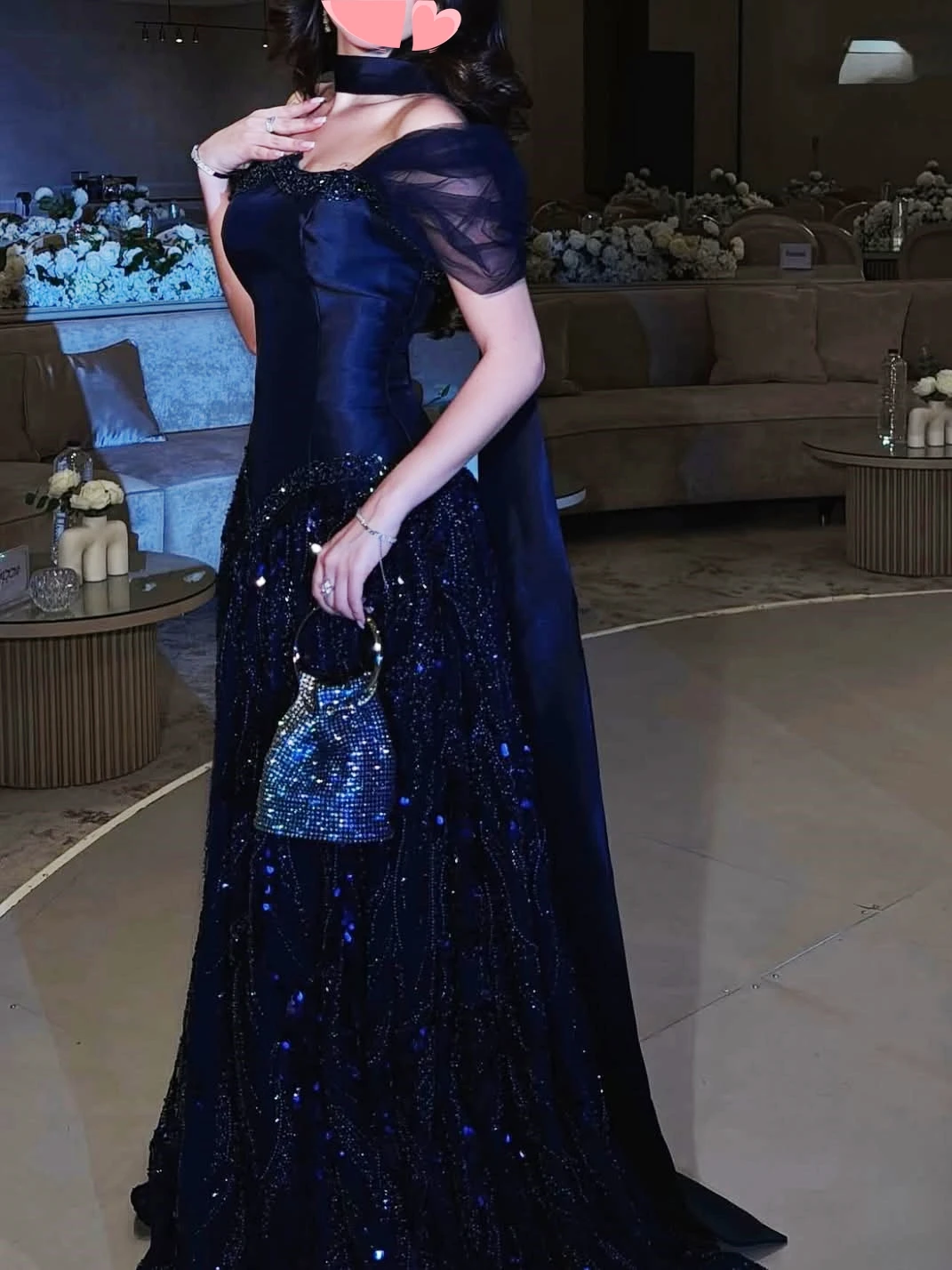 Oisslec Kleid Elegant Vintage Süße Marineblau Perlen Spitze Prinzessin Anpassen Formelle Anlässe Ballkleid Abend Party Kleider