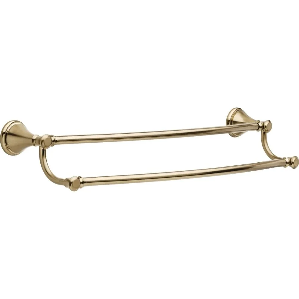 Cassidy Wall Mounted 24 in. Double Towel Bar in Champagne Bronze,26.5