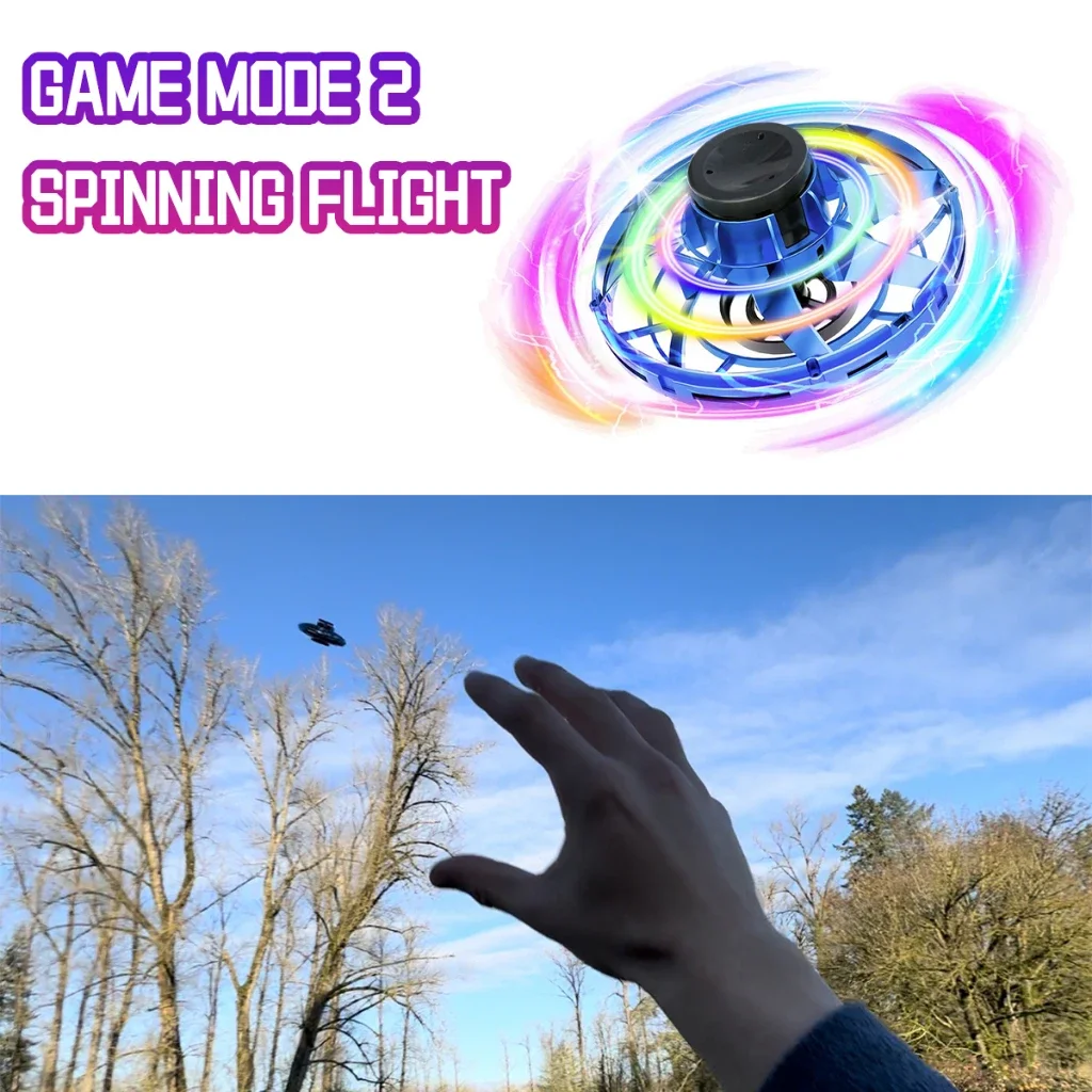 New Style Flying Luminous Gyroscope Finger Spinner, Luminous Levitating Aircraft Stress Relief Gadget, Rotating Ball image 5