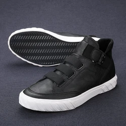 Retro High Top Men's Shoes Luxury Leather Casual Shoes Men British style Ankle Boots Comfortable Soft Men Sneakers New Moccasins