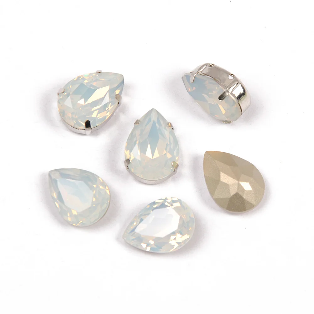 Weißer Opal Nähen auf ausgefallene Strass steine, DIY Näh zubehör, Zubehör Dekoration Glasperlen, Pointback-Kristalle für Kleidungs stück – Detail 16