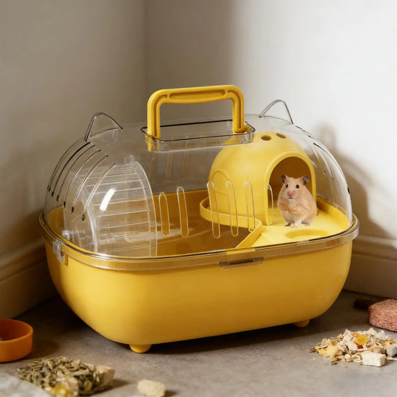 Hamster Carrier Transparent Cover Outing Cage Travel Hamster Cage for Rabbits Rodents Lizards Transport Short Trip Car Outing