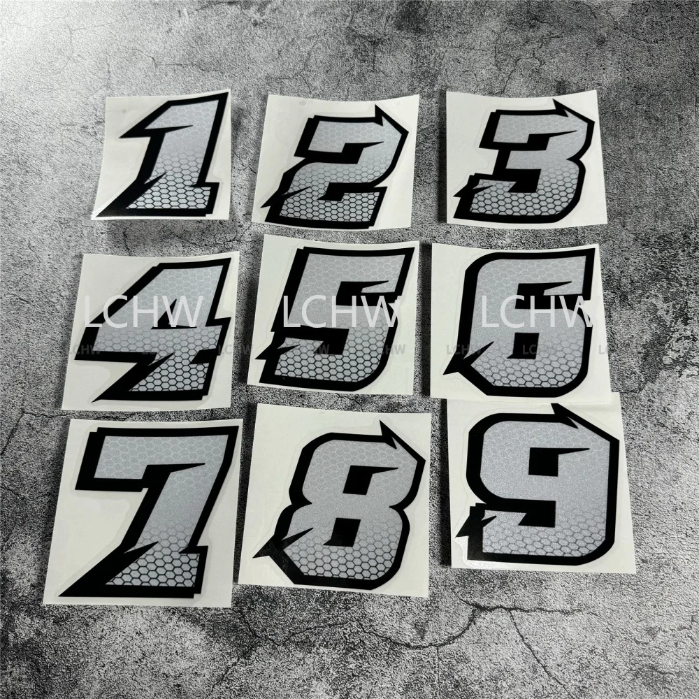 Honeycomb Racing Number Sticker Car Styling Vinyl Tape Motorcycle Race Helmet Scraches Over Cycling Decal