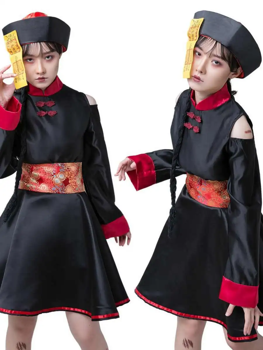 زي زومبي دكتور للنساء، رداء علم الهيكل العظمي، أزياء الهالوين للأطفال والكبار، مادة البوليستر، الصينية التقليدية...