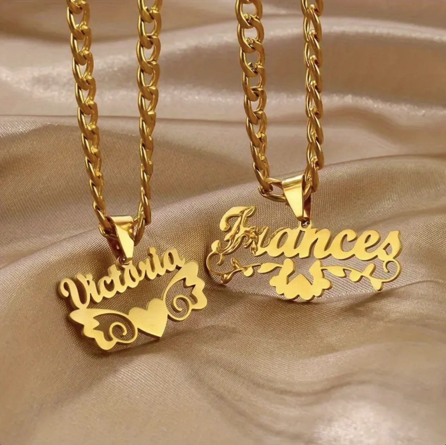 

Customized Name Necklace Stainless Steel Cuban Chain With Removable Pendant, Nameplate Jewelry Graduation Season Gifts