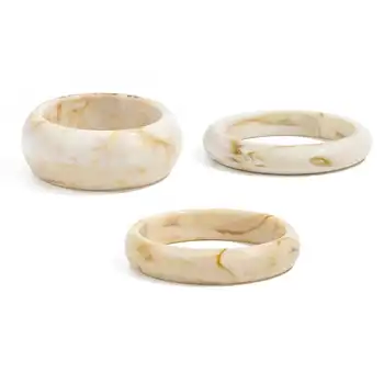 Ingemark 3件組復古米色樹脂手鐲,女士手鐲,2025新款波西米亞風疊戴手鍊,Y2K風格珠寶禮品 6 最佳銷售 手鐲 - №3