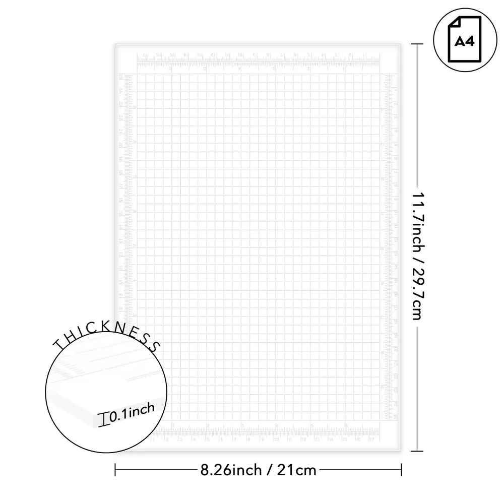 

Прозрачный фотополимерный липкий коврик формата А4 для трафарета, многоразовый противоскользящий коврик для штамповки, трафаретов, растушевки чернил, позиционирования