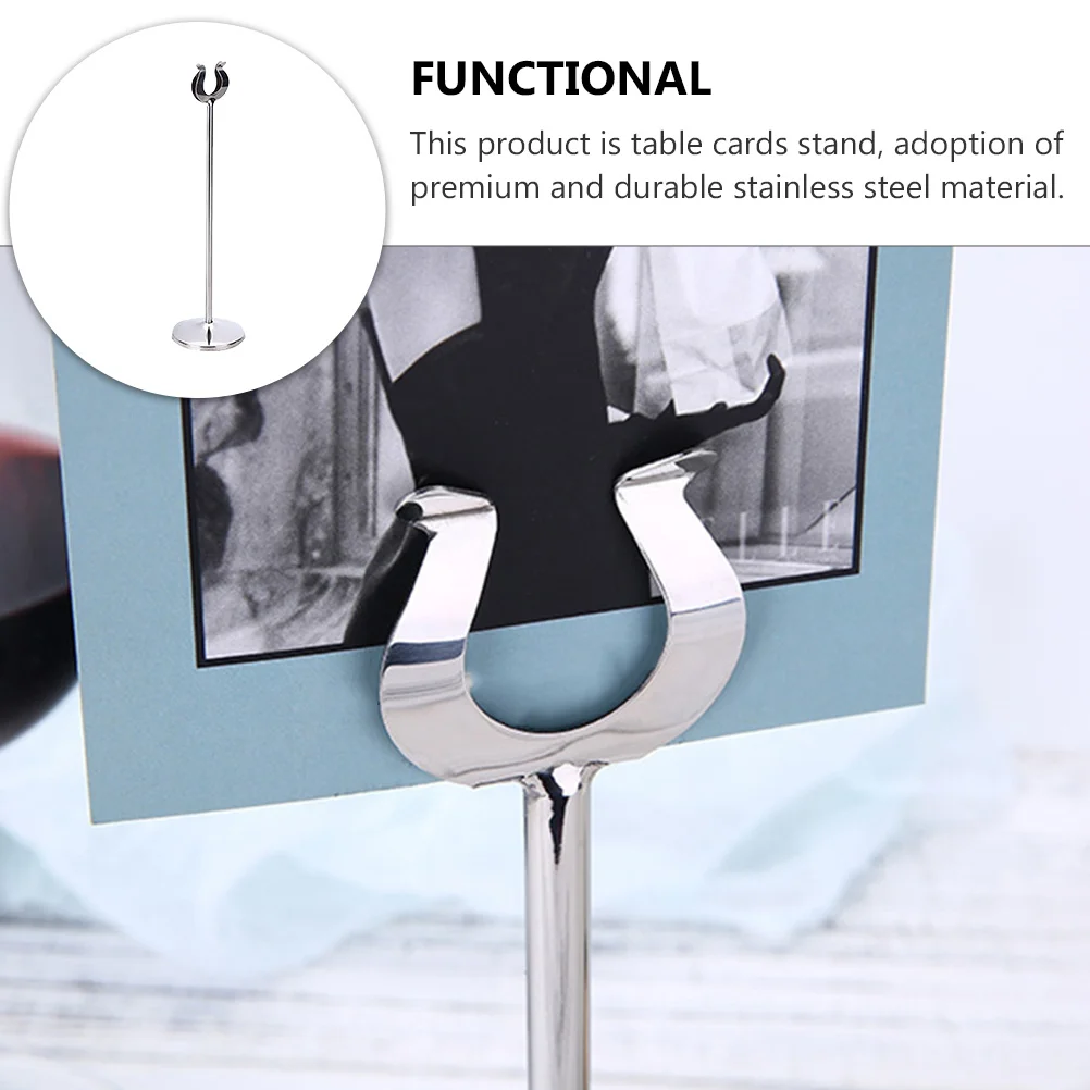 

Dining Room Table Cards Holder Paper Clip Ordering Stand Silver Menu Seats Number