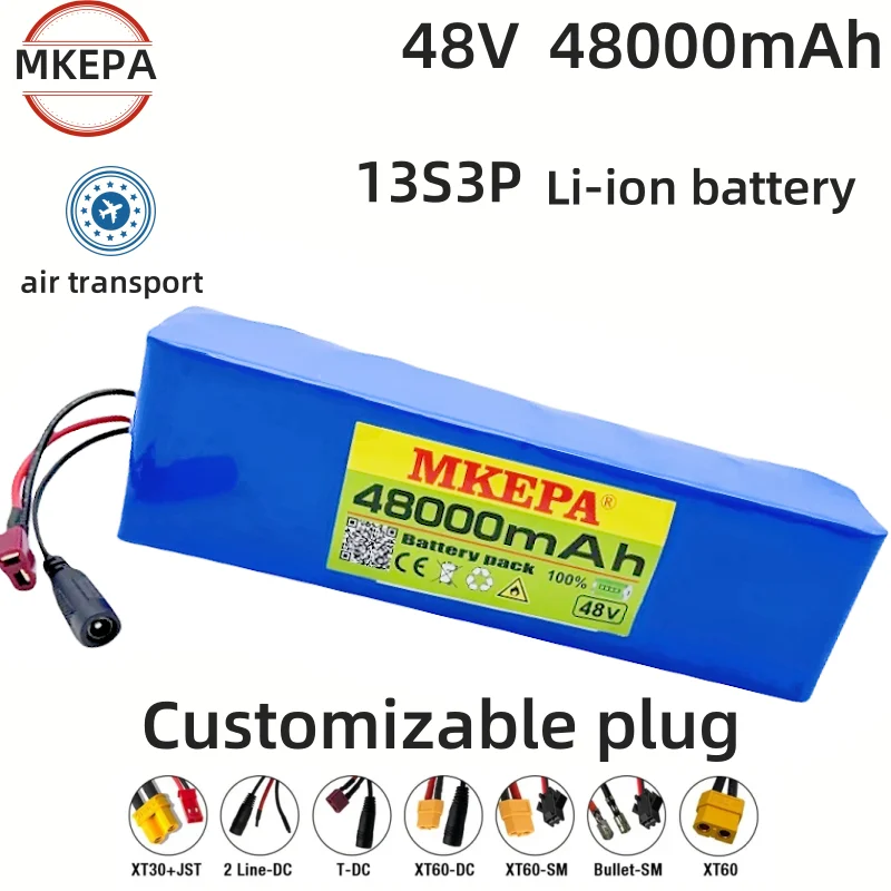 48V Brand New 13S3P 48V 48Ah 18650 Lithium Battery Pack + Built-in BMS 500-1000W Electric Bicycle Battery