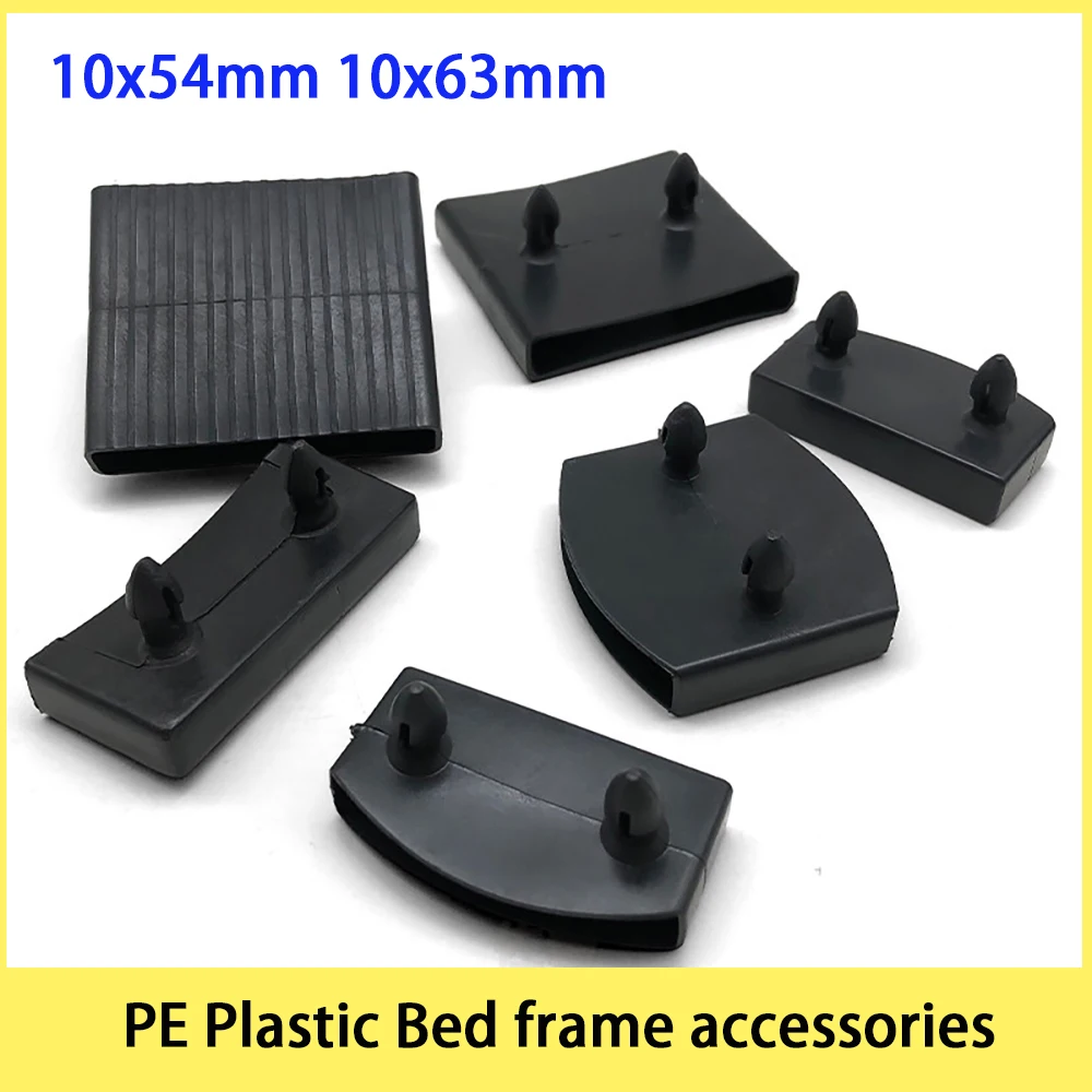 

4-100Pcs PE Plastic Bed Straight Insertion Frame Black Buckle Bed Plastic Accessories Single& Double Frame Set 10x54mm 10x63mm