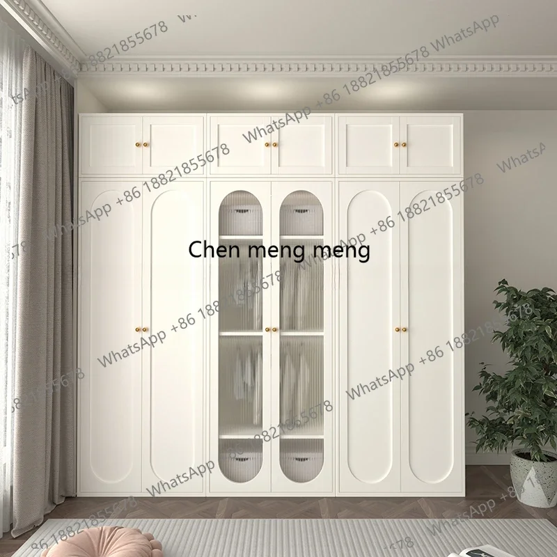 cqy Iron French Luxury Wardrobes Cream Bedroom Storage Glass Portable Open Closet Organizer Storage Guarda Roupas