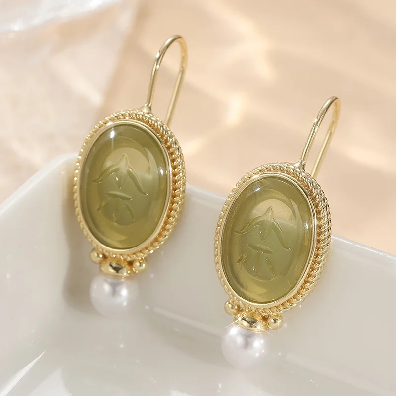 Joyería antigua, Pendiente de calar, Pendientes verdes, Pendiente victoriano, Pendientes Art Deco, Regalos de cumpleaños, Regalo para madre