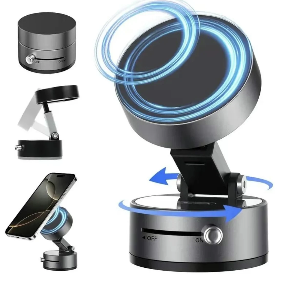 Apple iPhone 16 15 14 Pro Max Galaxy S24 S25 Ultra Pixel Huawei Xiaomi 용 진공 자기 흡입 자동차 전화 홀더 재사용 가능