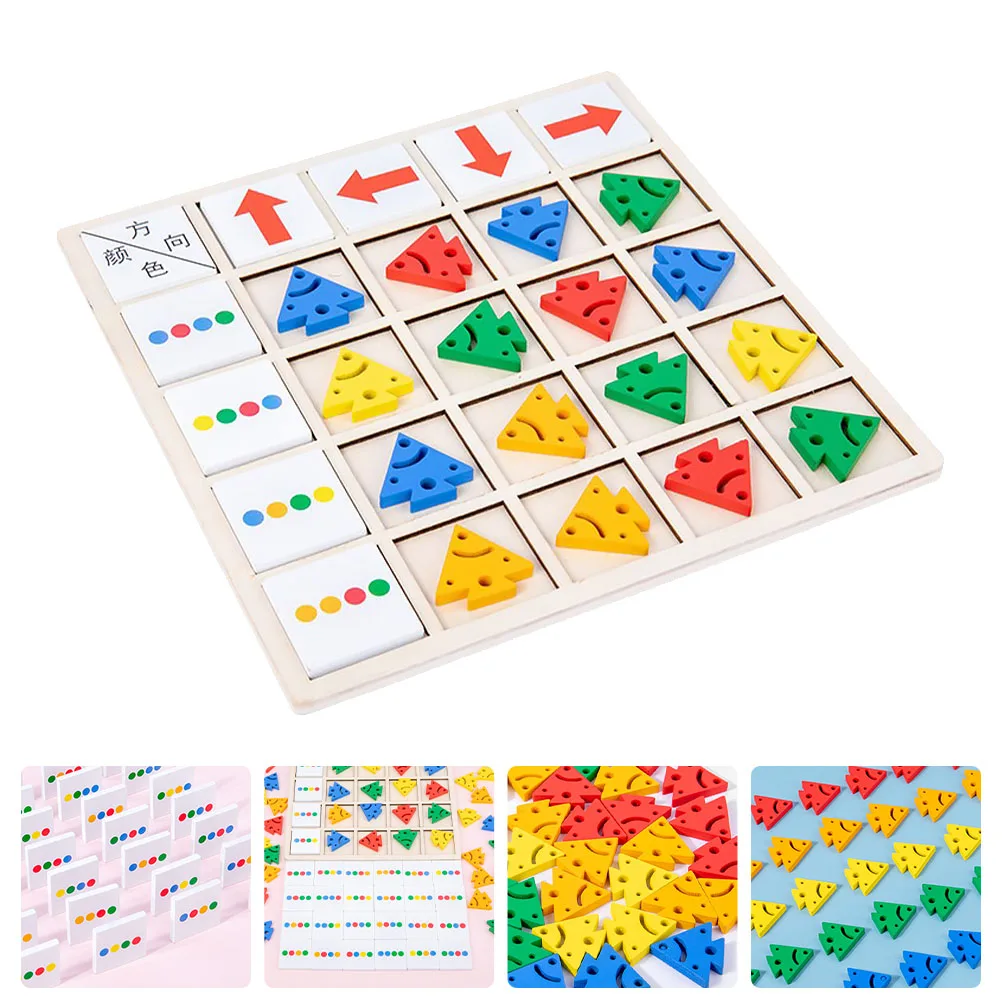 1 Set 1 Set Holzpuzzle Farbe Kognitives Spielset Richtungslernen Kinder Lernspiel Blöcke Eltern-Kind