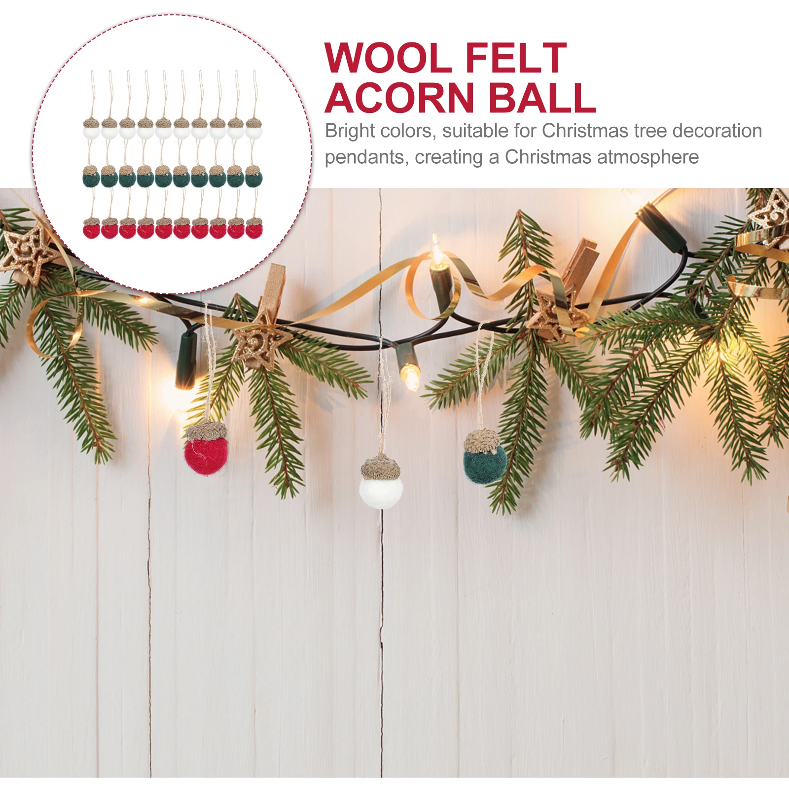 

30Pcs Simulation Acorn Decorative Pendant Xmas Home Festival Wall Decoration Acorn Pendant Christmas Home Decor