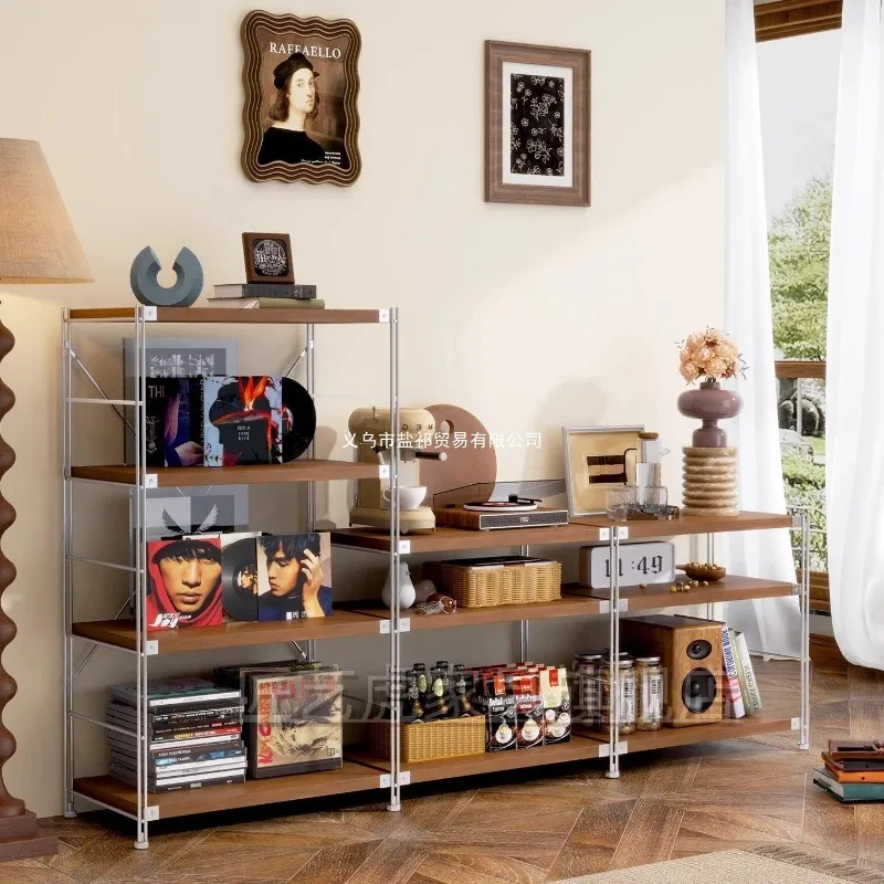 Japanese-style shelves floor-to-ceiling shelves, multi-layer living room balcony bookshelves