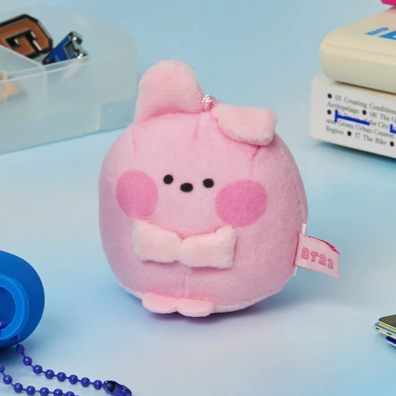 New BTS Mini Pocket Doll Keychain Cute Round Ball‑Shape with Bead Chain Keychain Bag Pen Hanging Charm Fans Collectible Gift - view 5