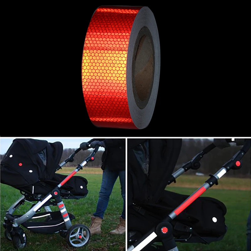 5cm/10cm/20cm*5M Red Wateproof Reflective Adhesive Tapes Warning Caution Marking Strips Reflectors Stickers For Motorcycle Truck
