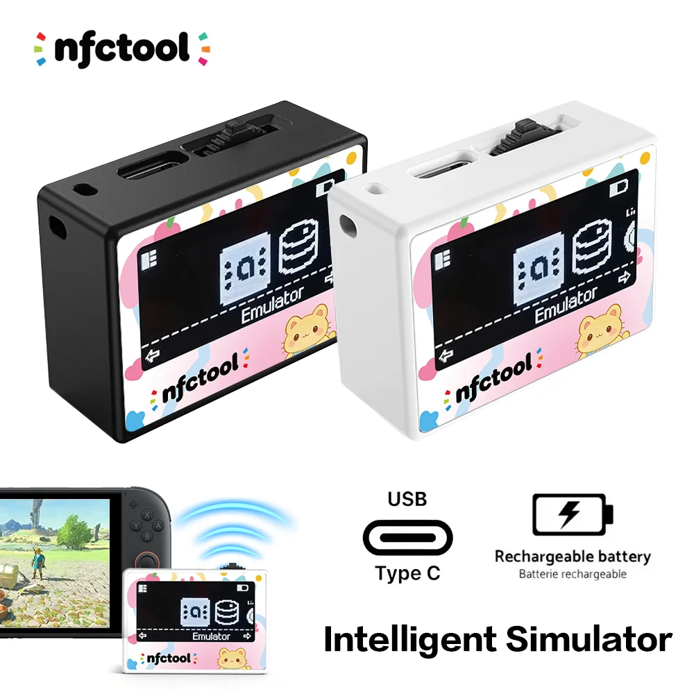 

Перезаряжаемый эмулятор Amiibo NFC, интеллектуальный универсальный Bluetooth-ридер для Switch2/Switch/Wii U/3DS, поддержка бесконечного количества карт.