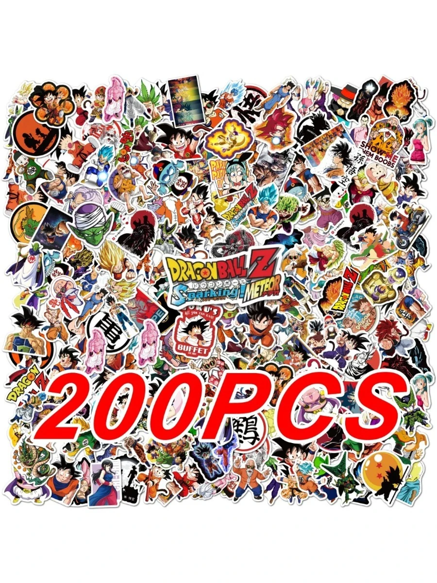 100/200 stücke Dragon Ball Animes Cartoon Graffiti Aufkleber Telefon Gitarre Laptop Notebook Koffer Tasse Wasserdichte Aufkleber Aufkleber Spielzeug