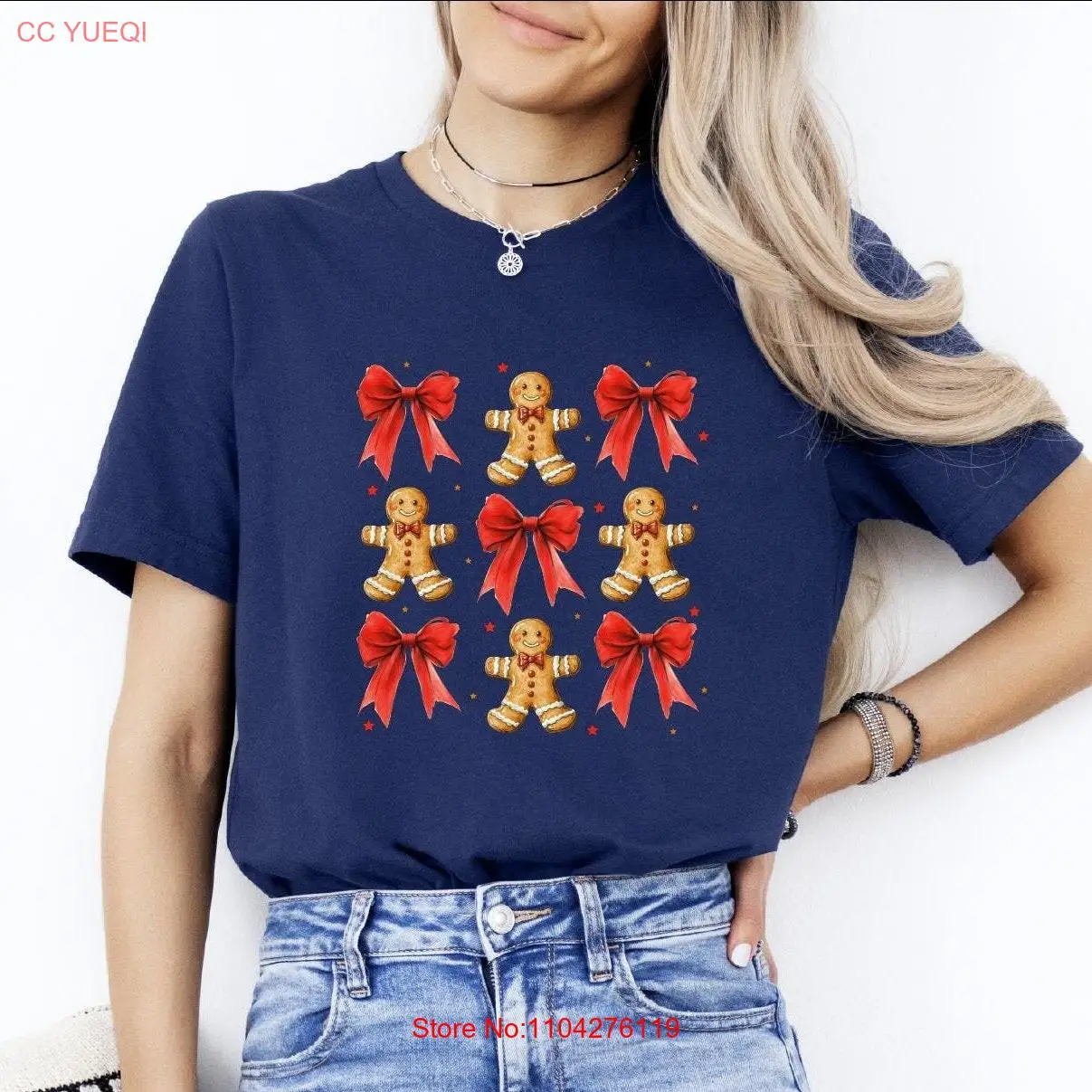 

Gingerbread T Shirt Cute Christmas Man Women Holiday Winter for Baker Top long or short sleeves