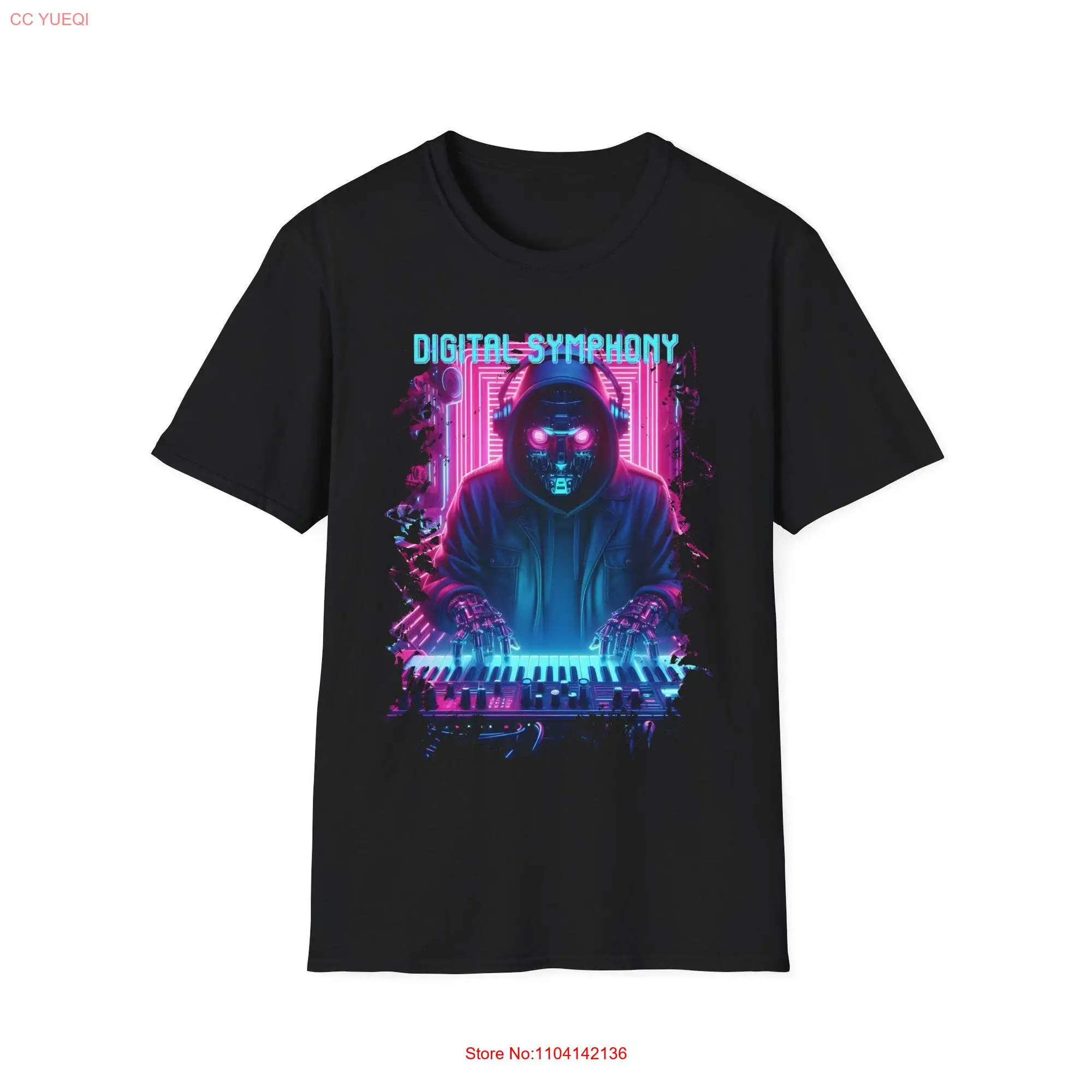 Neon Digital Symphony Softstyle T Shirt long or short sleeves