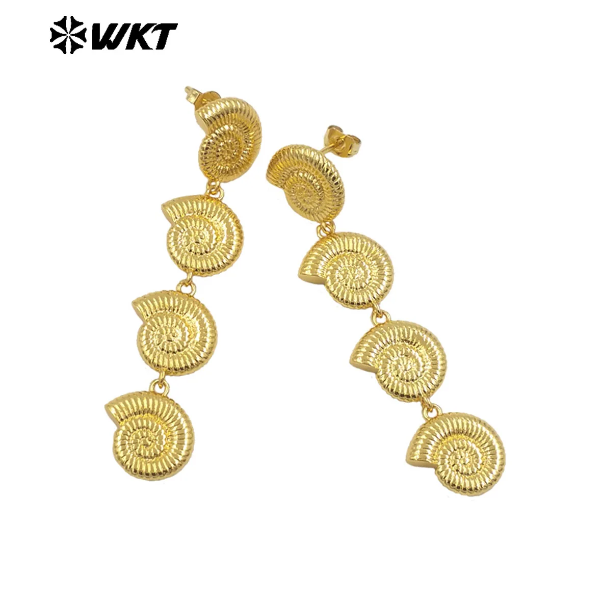 WT-E763  WKT Hot Sales Elegant Earring The shape Of Snail With 18k Gold Plated For Women Special Gifts Jewelry