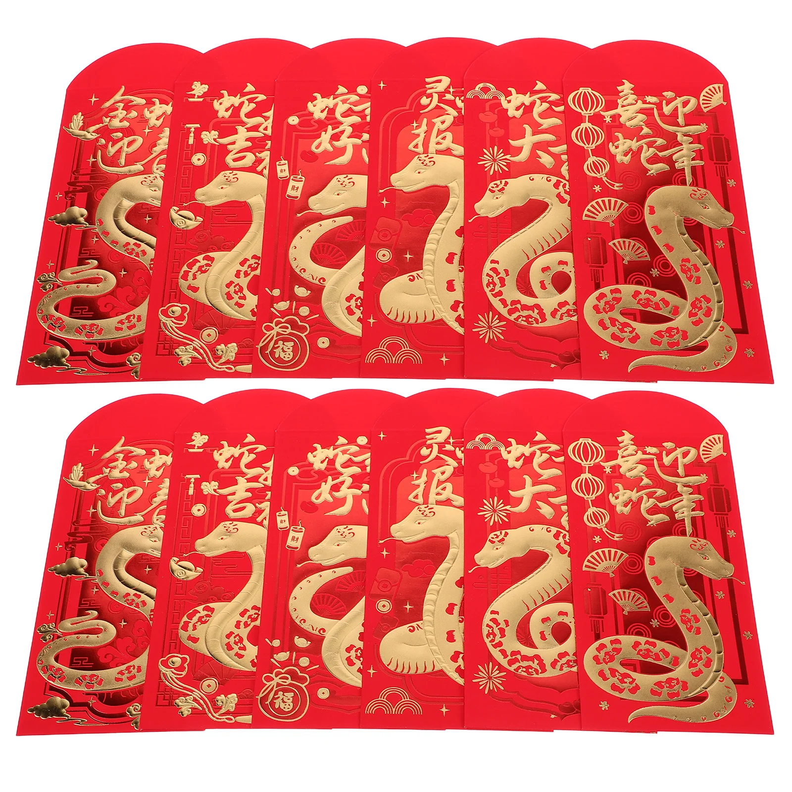 

12pcs Red Envelopes Chinese New Year 2025 Year of the Snake Red Packet Chinese Red Envelopes for Money Spring Festival Red Money