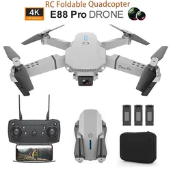 2024 novo rc e88 pro wifi fpv drone grande angular hd 4k 1080p altura da câmera segurar rc dobrável quadcopter dron helicóptero brinquedos presente