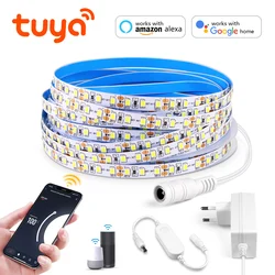 Tuya Smart Life 2835 LEDストリップライト,Wi-Fiコントローラー,EUプラグ,USプラグ,8mm, 10m, 5m,高品質