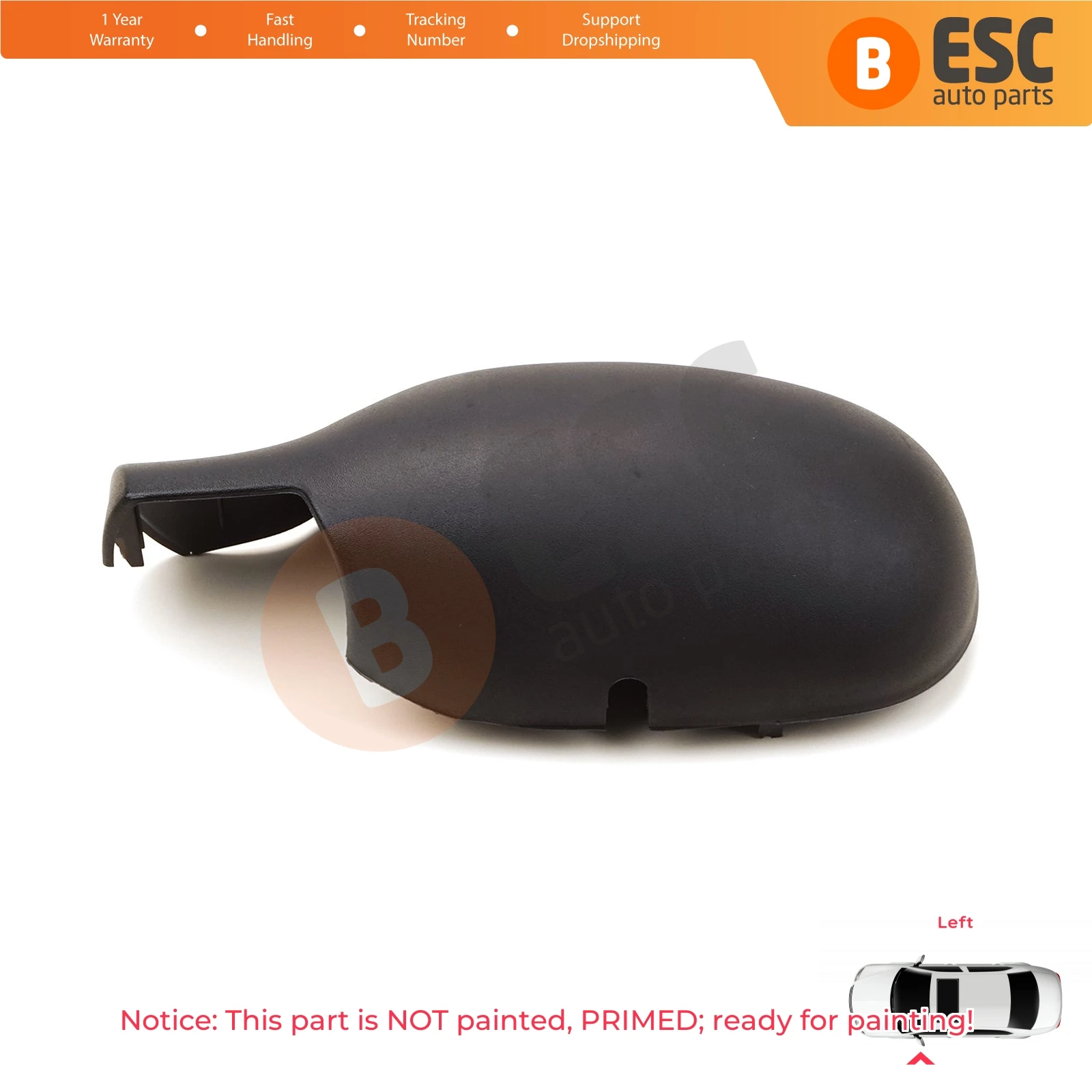 ESP1105-1 Car Side Rearview Wing Mirror Shell Scull Cap Cover Left 7701471854 for Renault Clio 2 Symbol Megane Scenic 1 Thalia 1