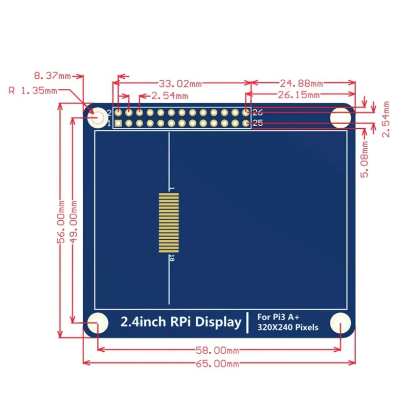 2.4 Inch Touch Screen for Raspberry Pi Zero /W/2 W SPI Interface TFT LCD Monitor 320x240 Display for Pi 5 4B 3B+ 3B 3A+