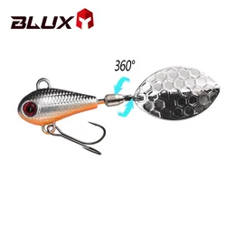 BLUX-señuelo de pesca giratorio de 4,5g, 7g, 11g, Mag Tail Spinner Shad Metal Vib Casting Shore Jig Bait, cuchara de hoja de cobre, lubina de agua dulce