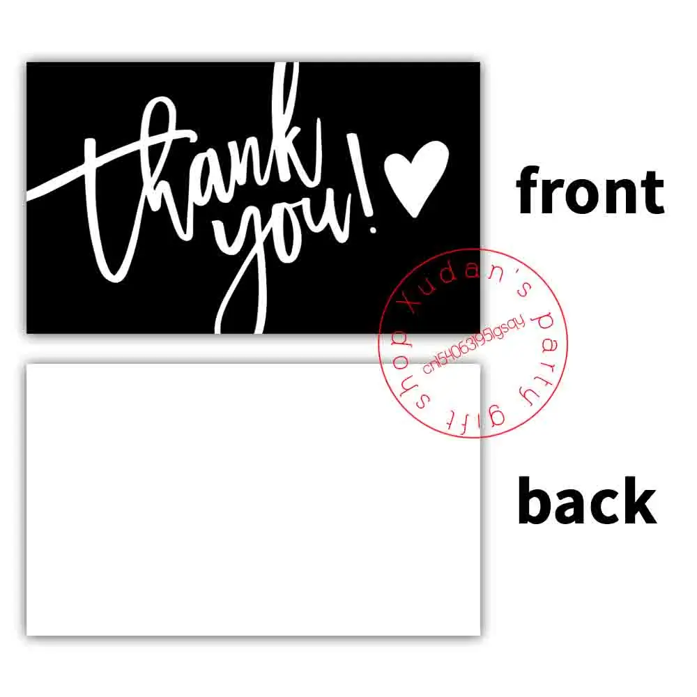 30pcs/pack Black Thank You Card For Supporting Business Package Decoration \