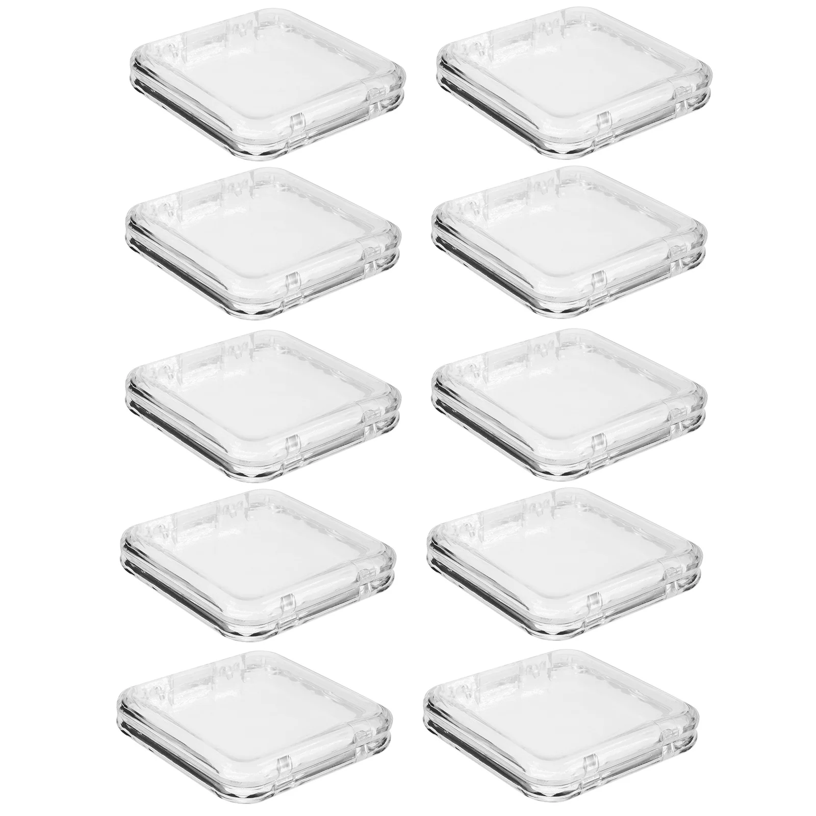 10 قطعة صندوق تخزين الأظافر الشفاف، اضغط مربع على منظم الأظافر مع حماية جيدة للختم للأظافر الاصطناعية، شارات العملات المعدنية، طوابع #6