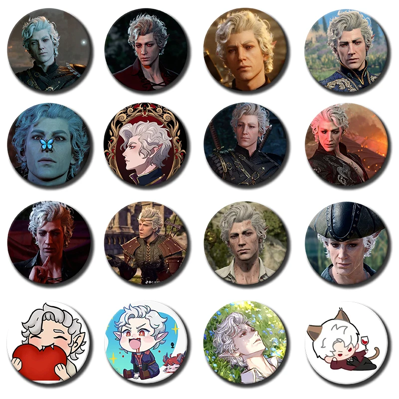 Popular Game A-Astarion Bulders Button Pin Creative Cartoon Character Brooch Badge For Backpack Accessories Deocr Fans Gift 58mm