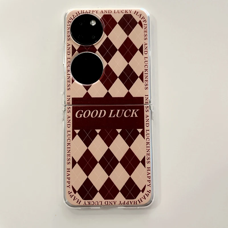 

P50Pocket Funda Case for Huawei P50 Pocket Good Luck Lingge Love Hard PC Coque Protetcion Mobile Phone Case Cover