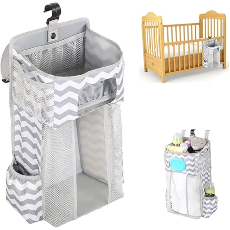 

Crib Hanging Storage Bag Baby Hanging Nursery Organizer Large Capacity Infant Crib Diaper Bag For Changing Table Crib Playard