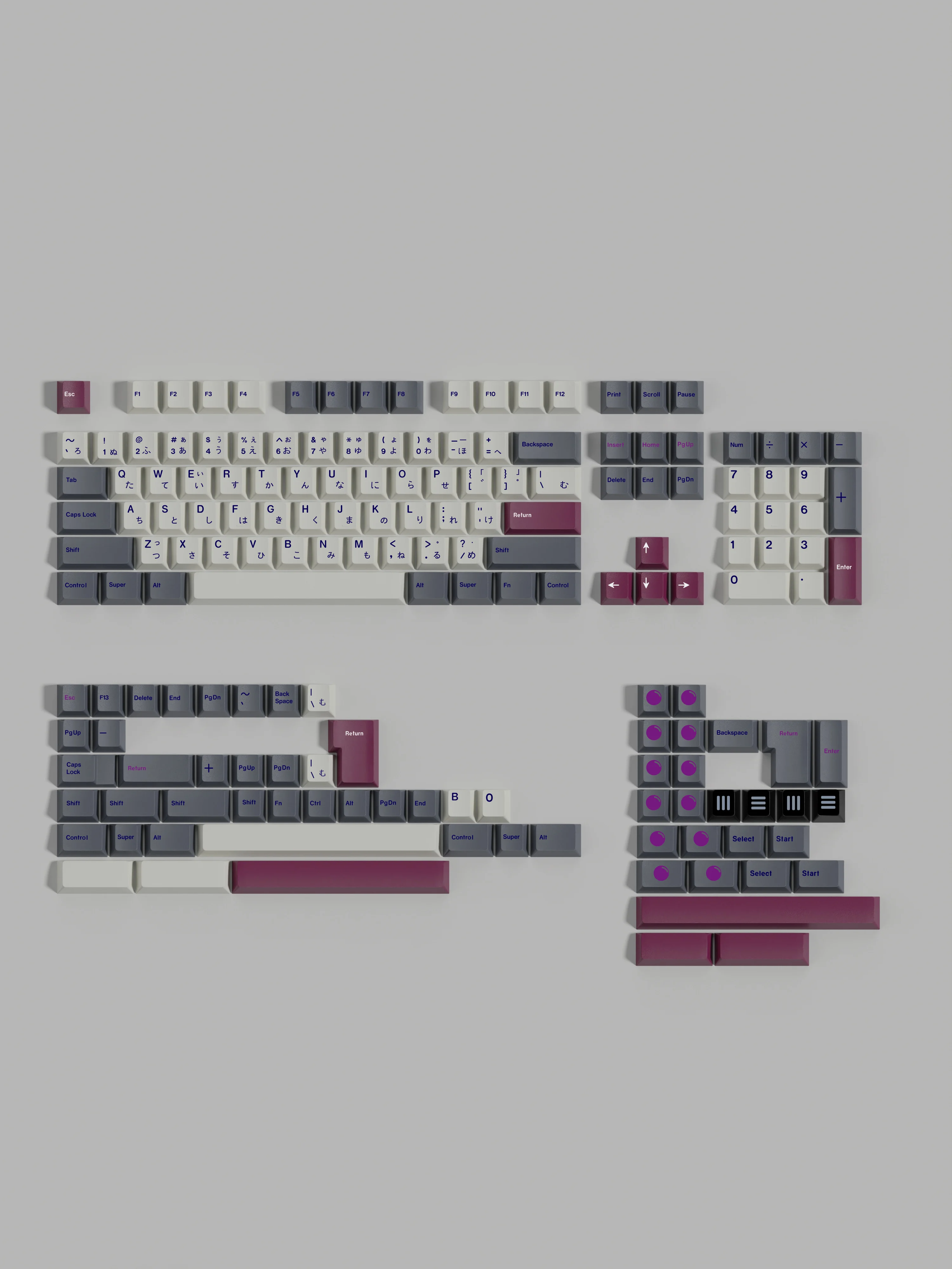 Gmk Dmg Game Boy Five-Sided Sublimation Customized Keycaps with Split Space 7U