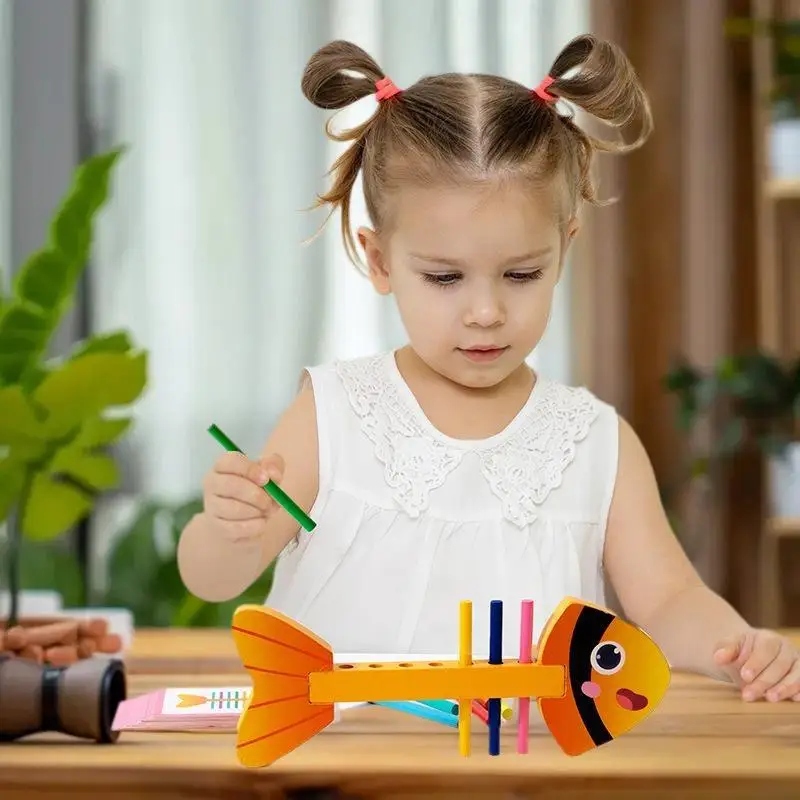 Juego de palos de equilibrio de madera apto para Montessori; Regalo de cumpleaños de juguete sensorial a juego de colores ideal