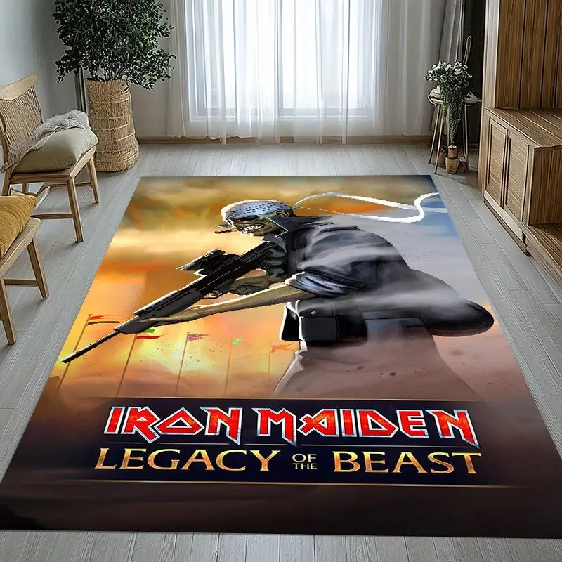Eddie I-Iron M-Maiden Cartoon Sign Soft Non-Slip Large Area Rug for Living Room,Bedroom Playroom Carpet Mat for Sofa,Home Decor