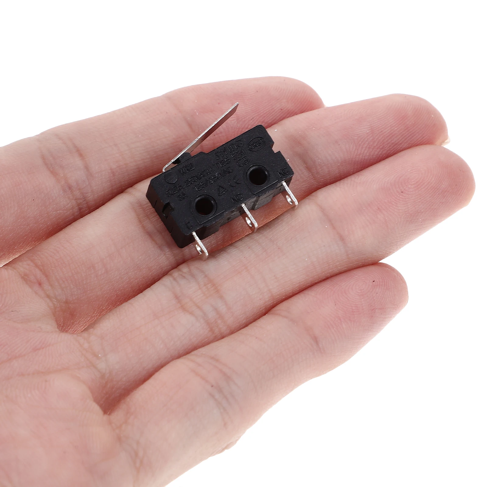 

10pcs Micro Switch Straight Handle SPDT 1NO 1NC Momentary AC 125V 5A Cabinet Door Switch On Electrical Equipment