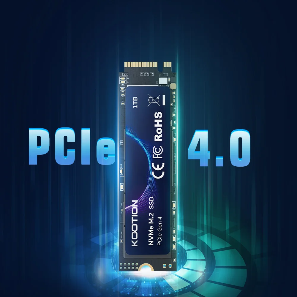 KOOTION X16PLUS NVMe M.2 SSD 1TB Disco Rígido Interno de Estado Sólido M2 PCIe 4.0x4 2280 para PS5 Laptop PC