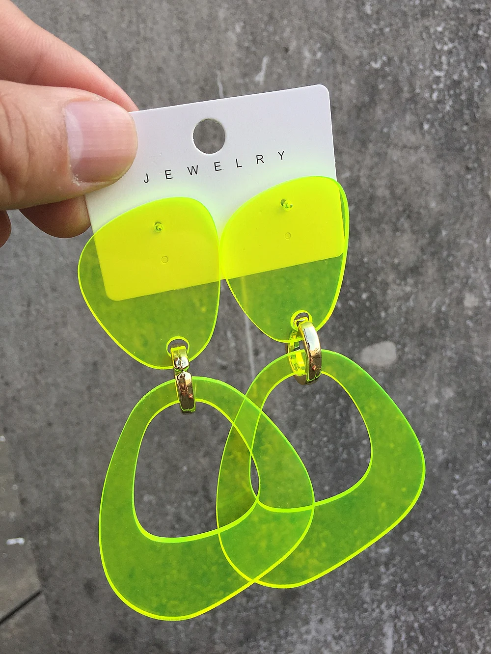 FishSheep Za Big Irregular Acrylic Drop Earrings for Women Statement Large Geometric Circle Long Dangle Earring Female Jewelry